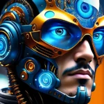 Gráficos de inteligência artificial no setor financeiro exibidos em telas futuristas